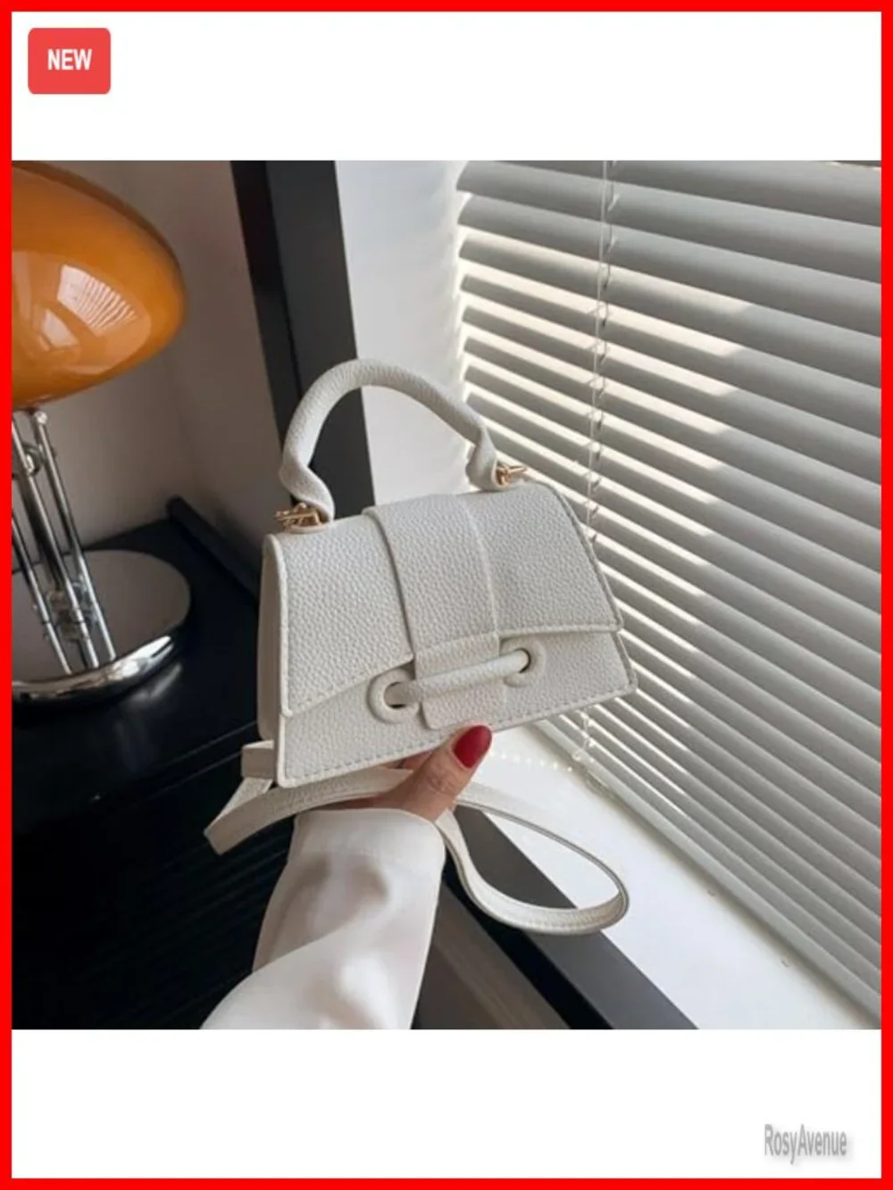 Mini Vegan Leather Top Handle Crossbody Clutch Purse